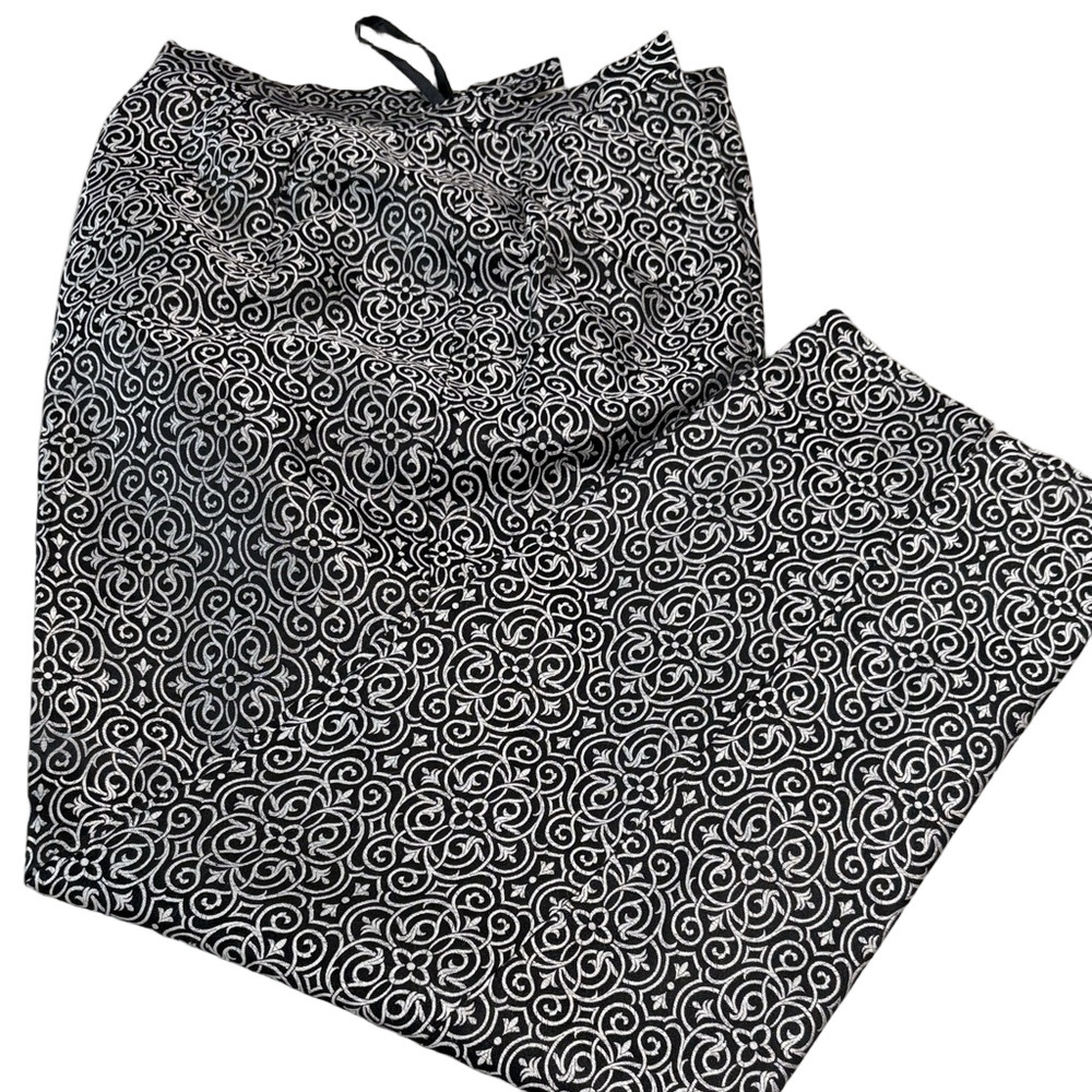 Talbots Vintage Women's Black and White Patterned Trousers EUC